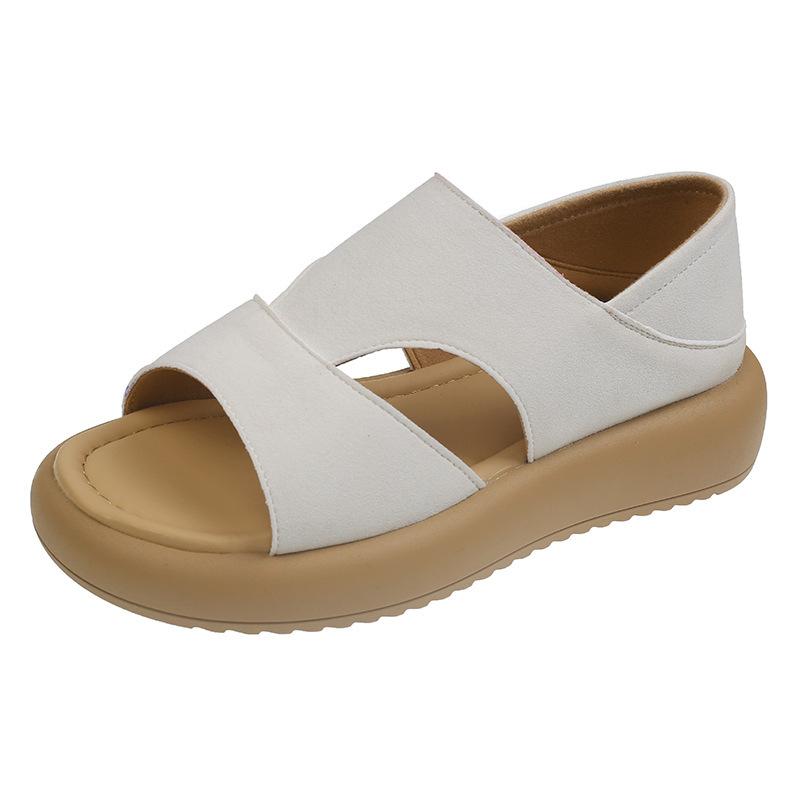 Muffin Platform Shoes Sandals Women's Summer Wear 2025 New Versatile Two-wear Slippers Flat-soled Soft-soled Beach Shoes