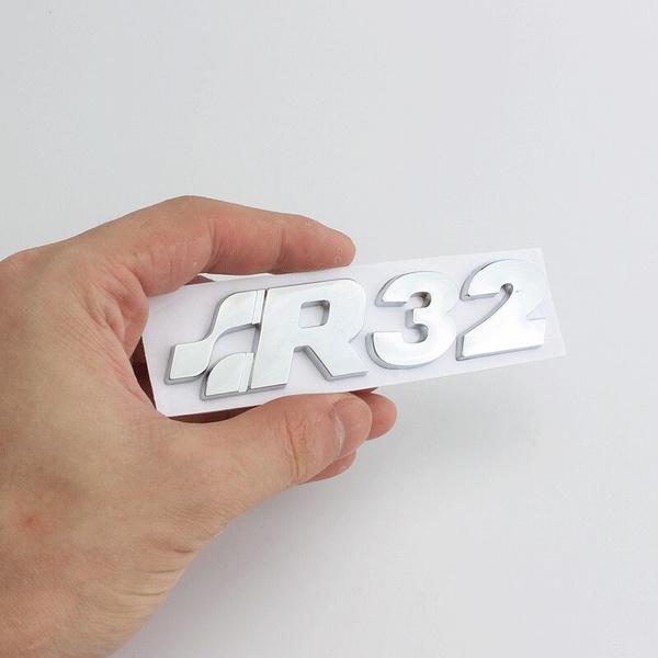 

1Pcs Car Styling Metal R32 Logo Sticker Emblem Rear Trunk Badge Logo Car Body Sticker For Bora Golf серебряный