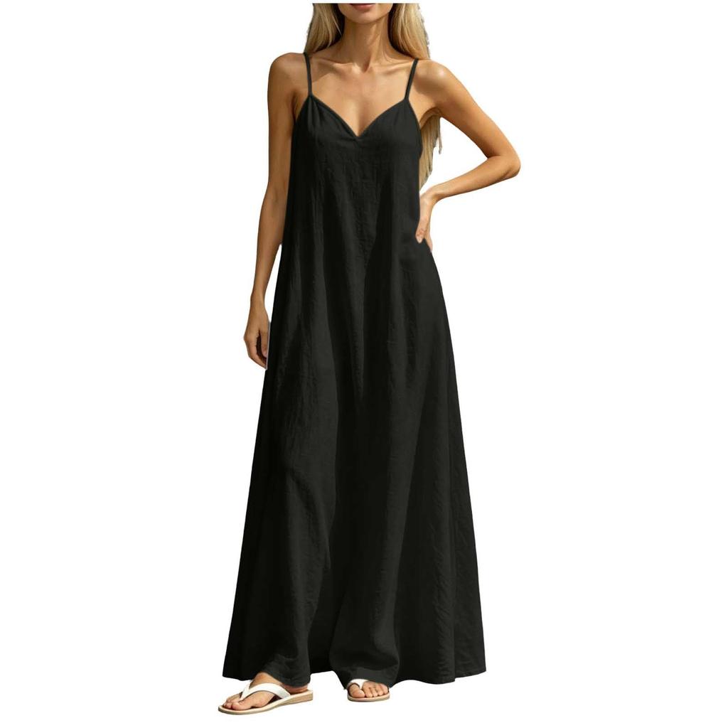 Women's Elegant Backless Spaghetti Strap Maxi Dress for Summer Sundresses for Women Vacation Outfits for Women Spring Dresses for Women