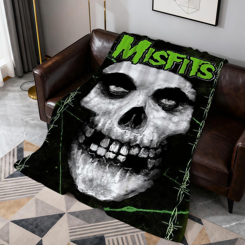 cool garbage Punk Music BAND M-Misfitstry m-Misfits Flannel soft warm plush blanket sofa living room hogar bed home Car portable