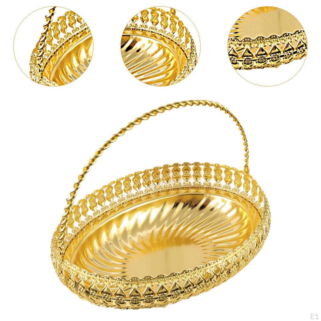 Fruit Basket Bowl,Gold Bowl,Table Centerpiece,Iron Vegetable Storage for Kitchen