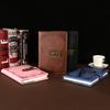 A5 Vintage PU Leather Hardcover Lock Diary Notebook 3D Password Design with Coded Lock Notebook