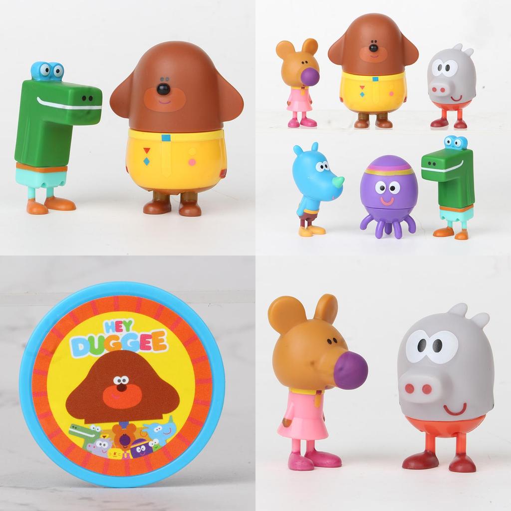 Delightful Hey Duggee 6-piece Action Figure Toy Set With Badge Perfect For Kids Xmas