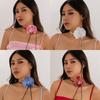 Elegant Flower Pendant Neck Chain Adornment Delicate Flower Necklace Elegant Pearls Inlayed Flower Neckband Ornament