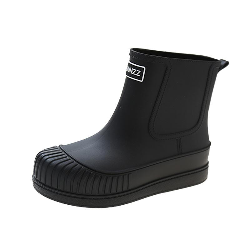 Fashion rain shoes women's inner height increase waterproof shoes fashion outer wear rubber shoes short rain boots women's adult water boots