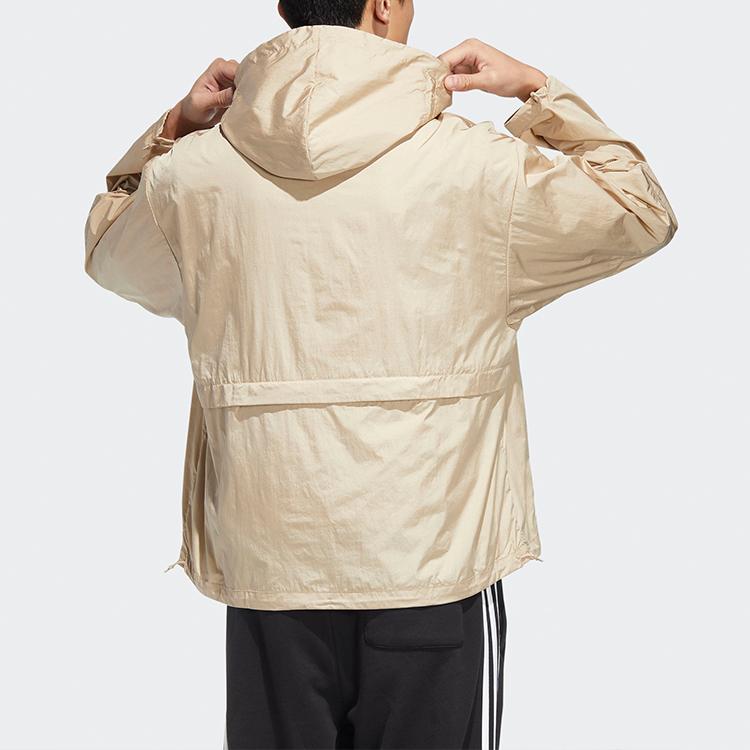 Adidas Originals Trefoil Solid Color Half-Zip Hoodie Long Sleeve Men Tops Coffee HM8044