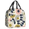 Orla Kiely Flower Scandinavian Geometric Style Insulated Lunch Bags for Camping Travel Waterproof Cooler Thermal Lunch Box