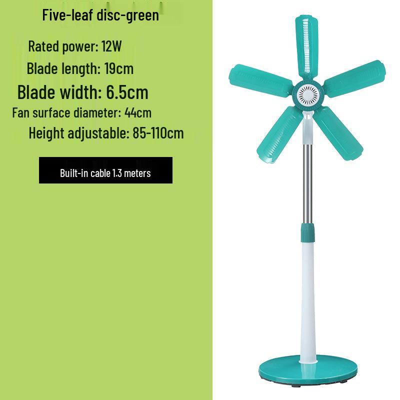 Quiet Mini Five-Blade Floor Fan for Home, Dorm, and Office