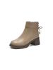Coarse Heel Versatile Short Boots Women's 2025 New Boots Autumn and Winter Martin Boots Leather Round Head High Heels Women's Shoes