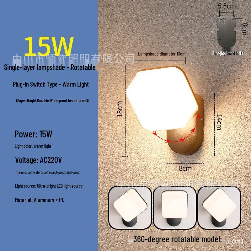 

Водонепроницаемый светодиодный настенный светильник с датчиком движения для улицы, для балкона, двора, террасы и прохода White Light