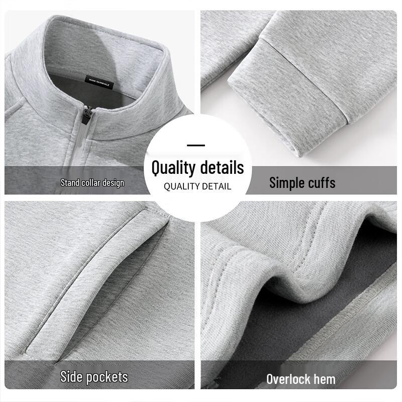 Mark Fairwhale Men's Fleece-Lined Stand-Collar Zippered Sweatshirt