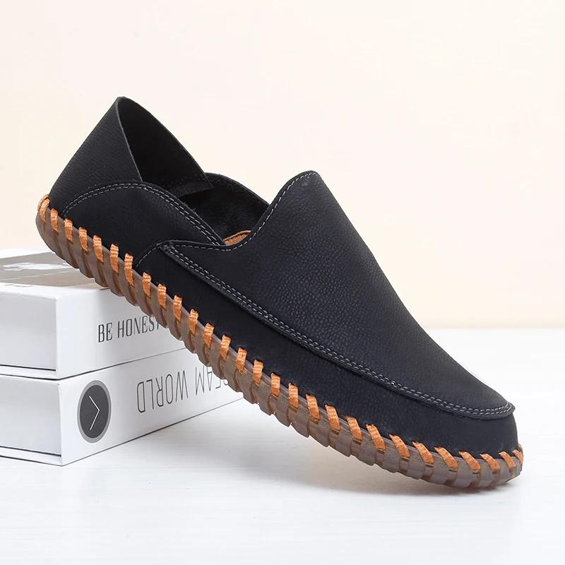 Fashion New Handmade Mens Casual Shoes Leisure Slip On Shoes Fashion Outdoor Sneakers Lightweight Comfy Man Loafers Breathable Moccasins