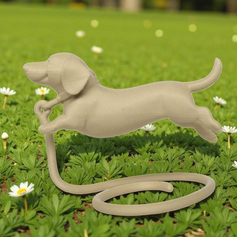 Plastic Floating Dachshund Figurine 3D Printed Dachshund Statue Sausage Dog Ornament  Study Decor