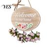 Soft Color Door Number Plate Welcome Sign for Front Door, Entrance Plate, Pastoral Rustic House Wooden Hanging Plaque Home Outdoor Wall Decor Textured