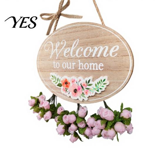 Soft Color Door Number Plate Welcome Sign for Front Door, Entrance Plate, Pastoral Rustic House Wooden Hanging Plaque Home Outdoor Wall Decor Textured