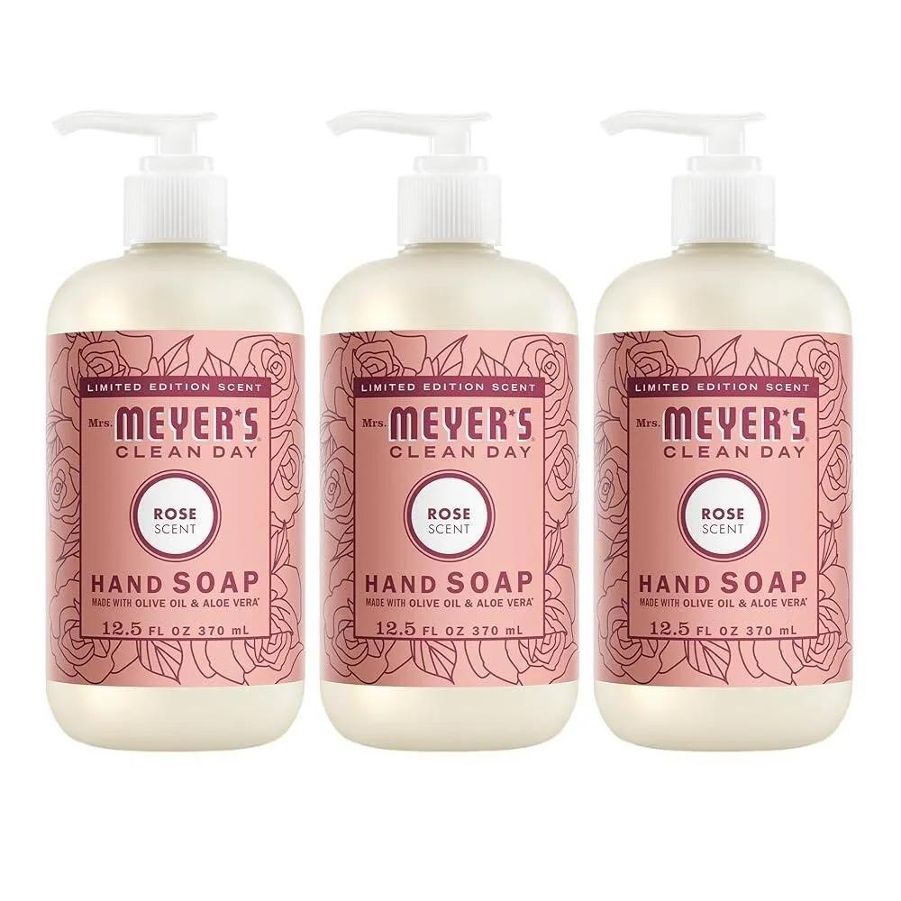 Mrs. Meyer s Clean Day Hand Soap Rose Scent 370ml Set of 3