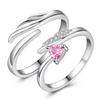 2pcs 925 Sterling Silver Couple Rings Zircom For Women Man Exquisite Student Girlfriend Silver Jewelry Accessories Wedding