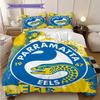 Parramatta Eels Pattern Bedding Quilt Set Quilt Cover Pillowcase Home Decoration Birthday Gift (1 * duvet cover + 2 * pillowcase, without core)