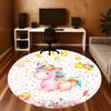 1pc Unicorn Flowers Round Chair Mat Area Rug - Non-Slip, Floor Mat for Office, Bedroom, and Indoor Decor C1125214