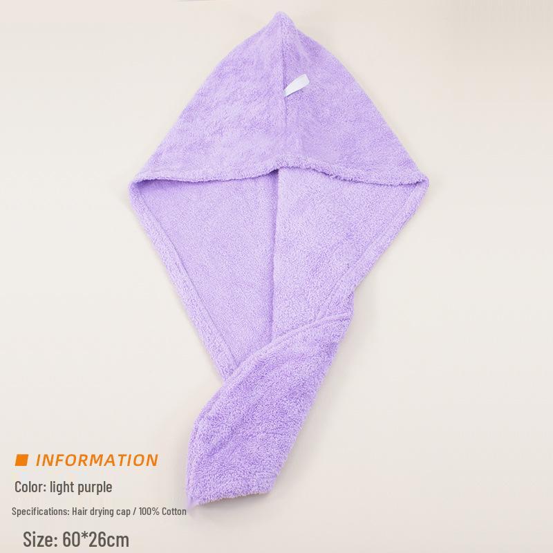 Quick-Drying Cotton Hair Cap for Women & Kids - Super Absorbent, Thick Shower Cap/Towel