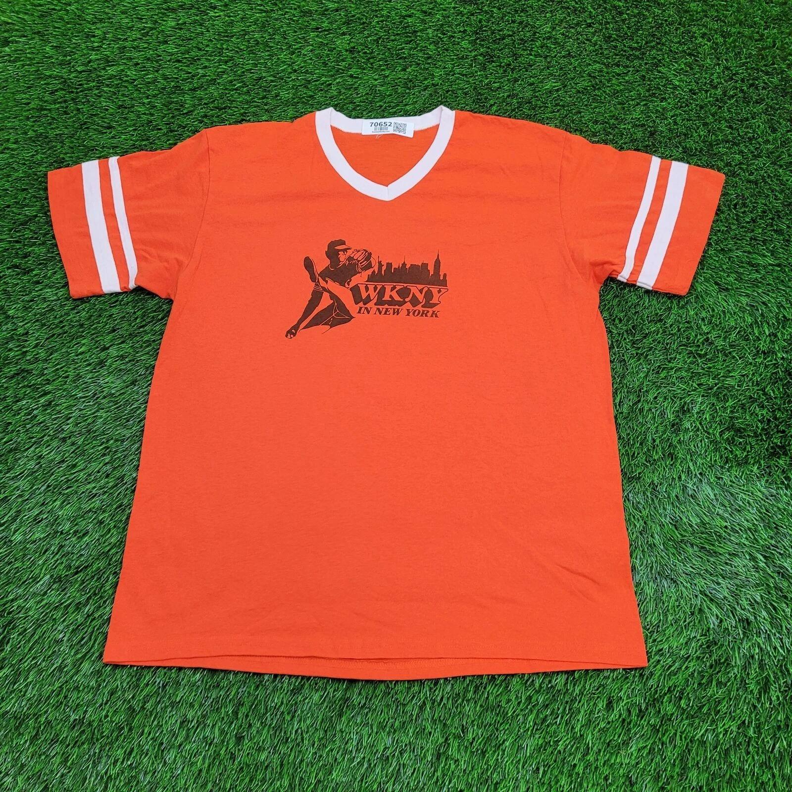 

Vintage WKNY New-York Shirt XL 23x29 Y2K Orange 3XL