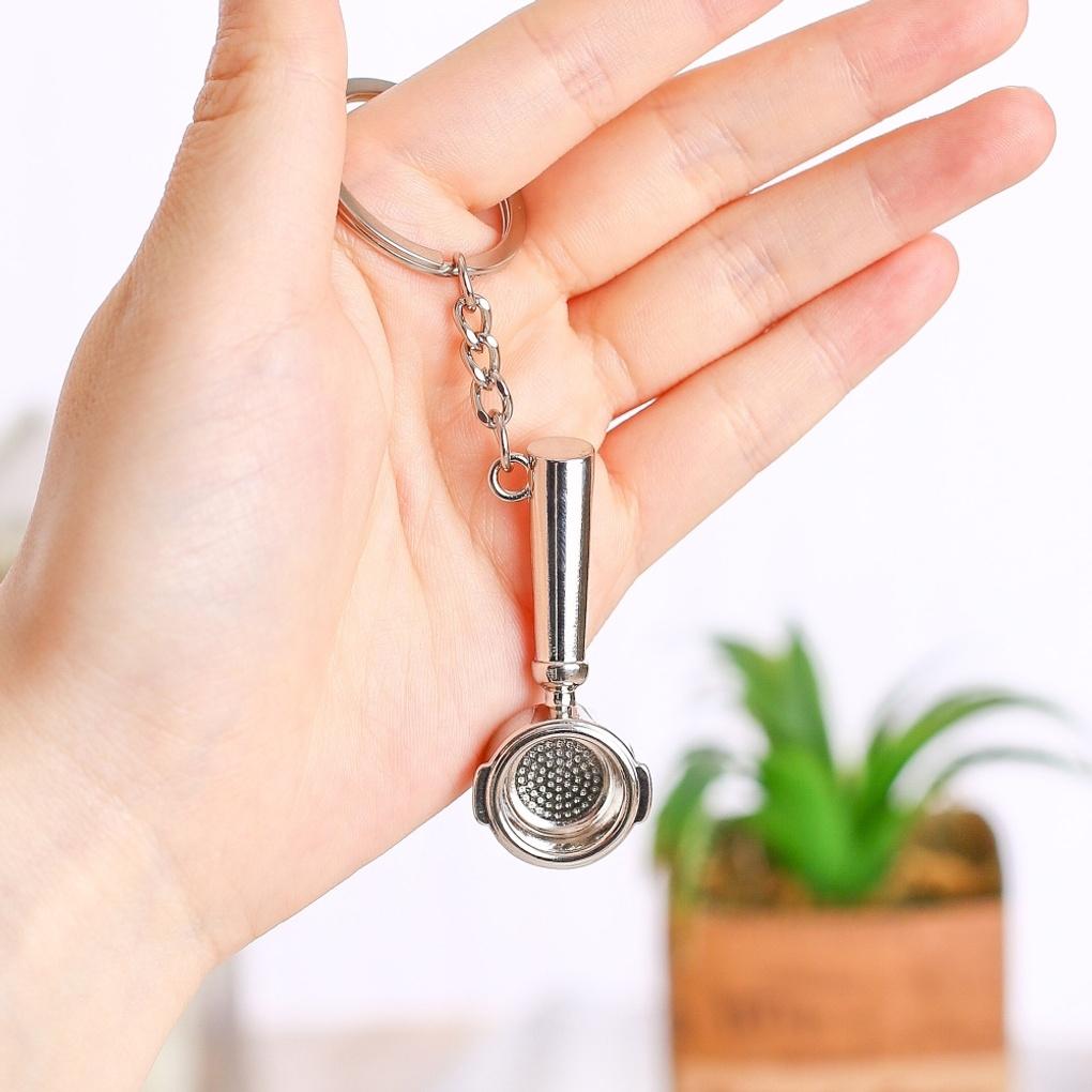 Portafilter Keychain 2-piece set (silver) car keyring