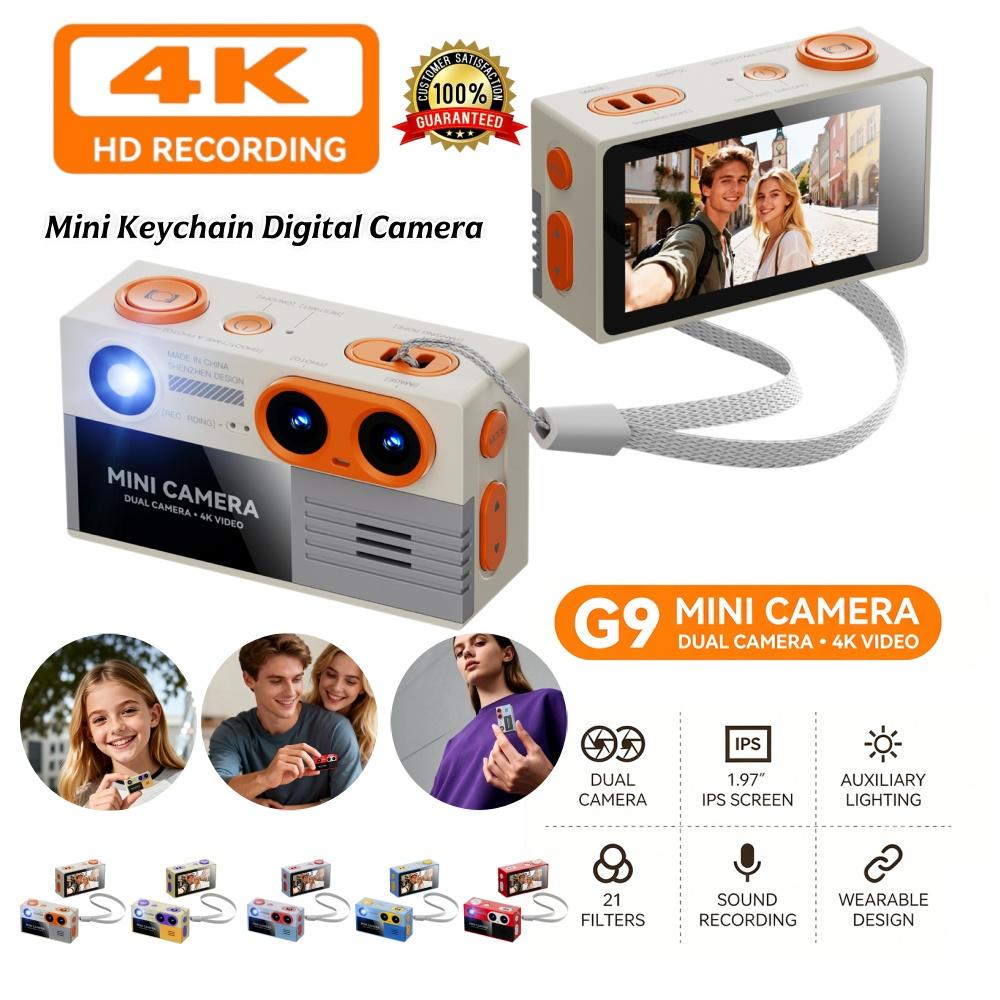 G9 Dual Lens 4K HD Thumb Camera Portable Student Mini Camera Rechargeable With Built-in 21 Creative Filters Digital Camera