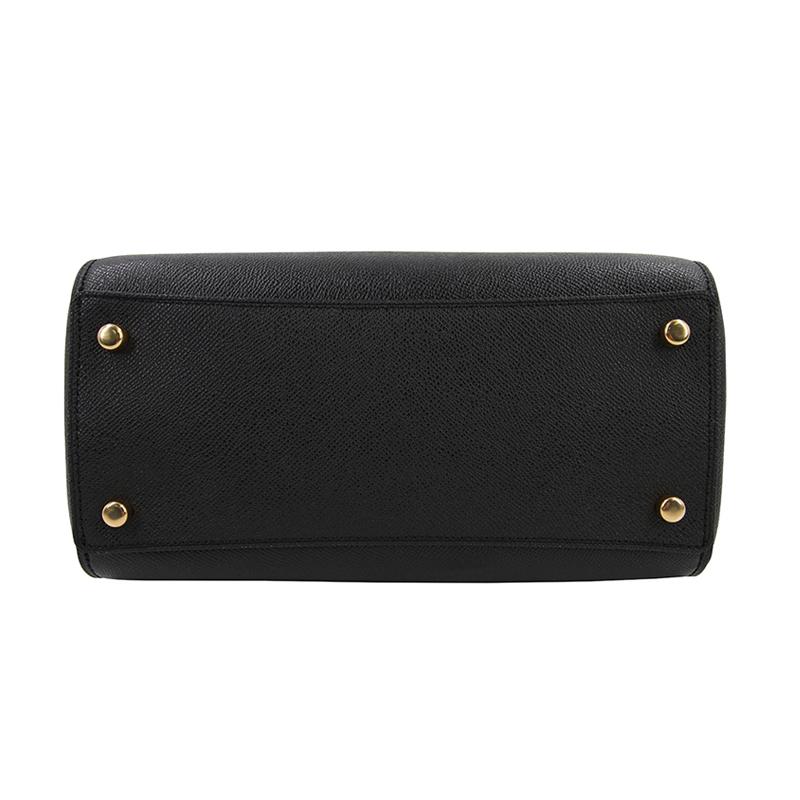 Coach Rowan 27 Zipper Closure Detachable Shoulder Strap Cross-grain Leather Boston Bag Shoulder Hand Crossbody Bag Large Size Women's Pure Black