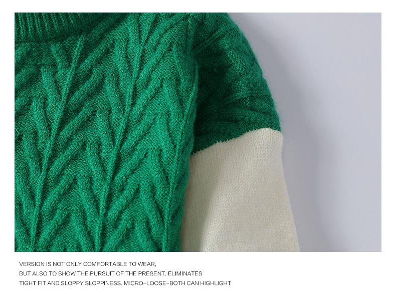 Men's 2024 Winter Color-Block Knitted Sweater - Casual, Warm, and Loose Fit