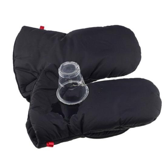 1 Pair Winter Baby Stroller Gloves Cold Weather Fleece Lined Warm Thick Waterproof Windproof Thermal Stroller Fingerless Mittens Stroller Accessories