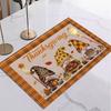 Halloween Fall Autumn Linen Placemat Table Coffee Mat Orange Brown Gnome Pumpkin Maple Leaf Plaid Harvest Happy Decorative