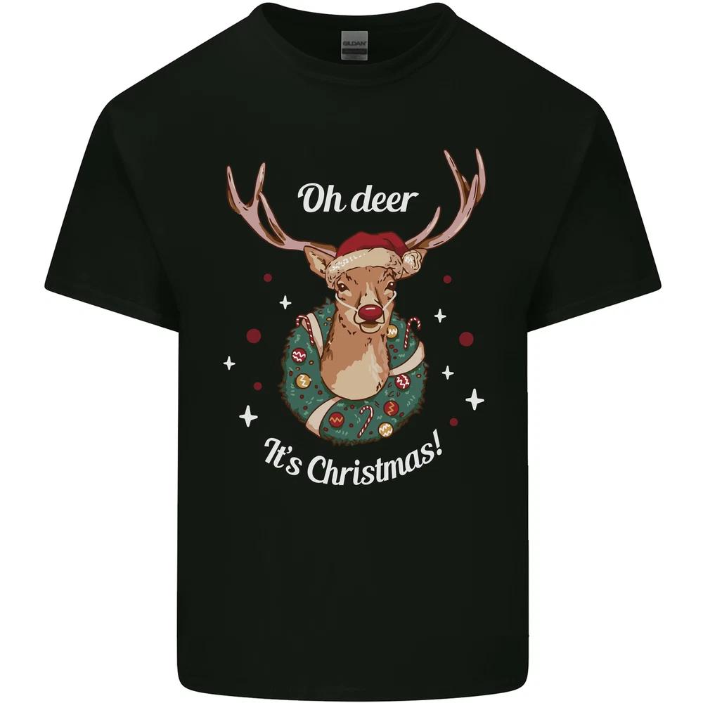 Oh Deer Its Christmas Funny Hunting Hunter Xmas Unisexs Light Cotton TShirt S