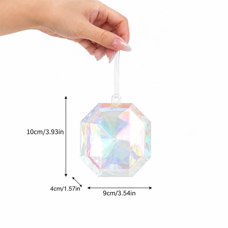 Plastic Christmas Tree Hanging Ornaments With Glitter Gem Accents In Square And Round Shapes For Festive Seasonal Decoration Use