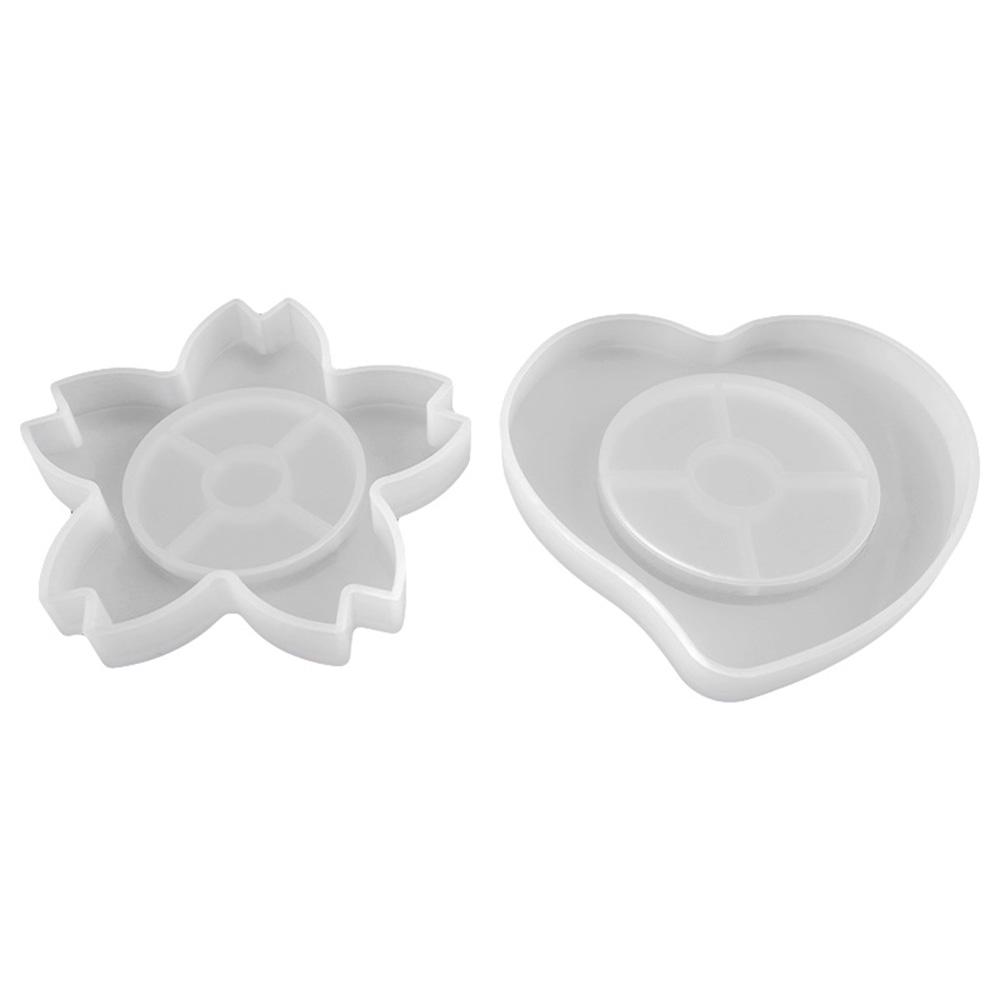 1Pc Heart Coaster Molds Silicone Epoxy Resin Mold Trays For Coasters Jewelry DIY