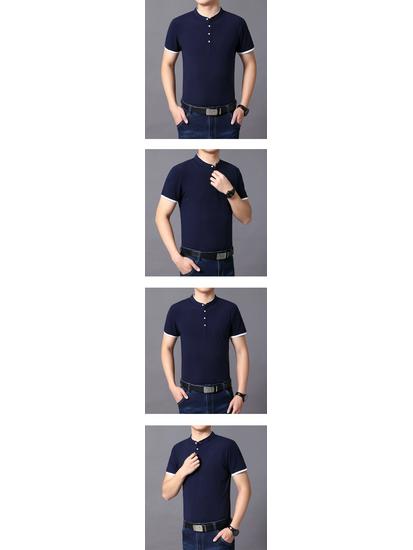 Men's Round Neck Cotton Casual T-Shirt - Solid Color Summer 2025