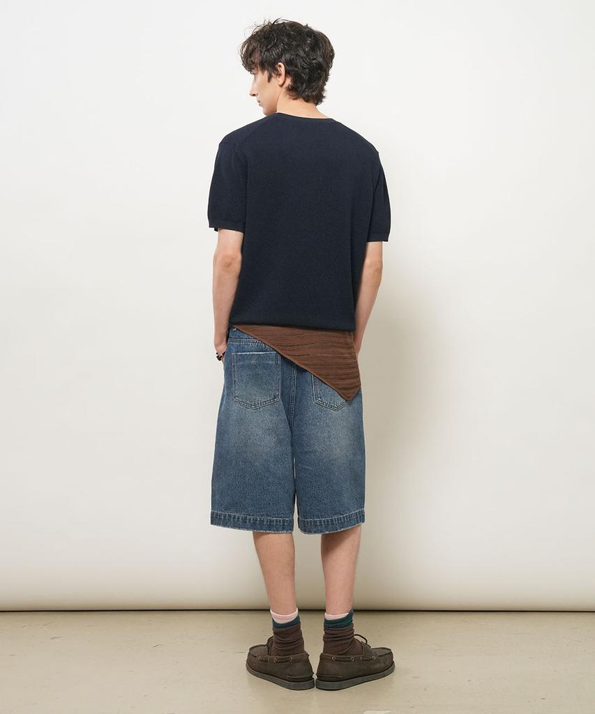 GENERALIDEA Man Temperature Cut Cool Classic Crew Neck Half Knit [Dark Navy] / Gf2Mkp022
