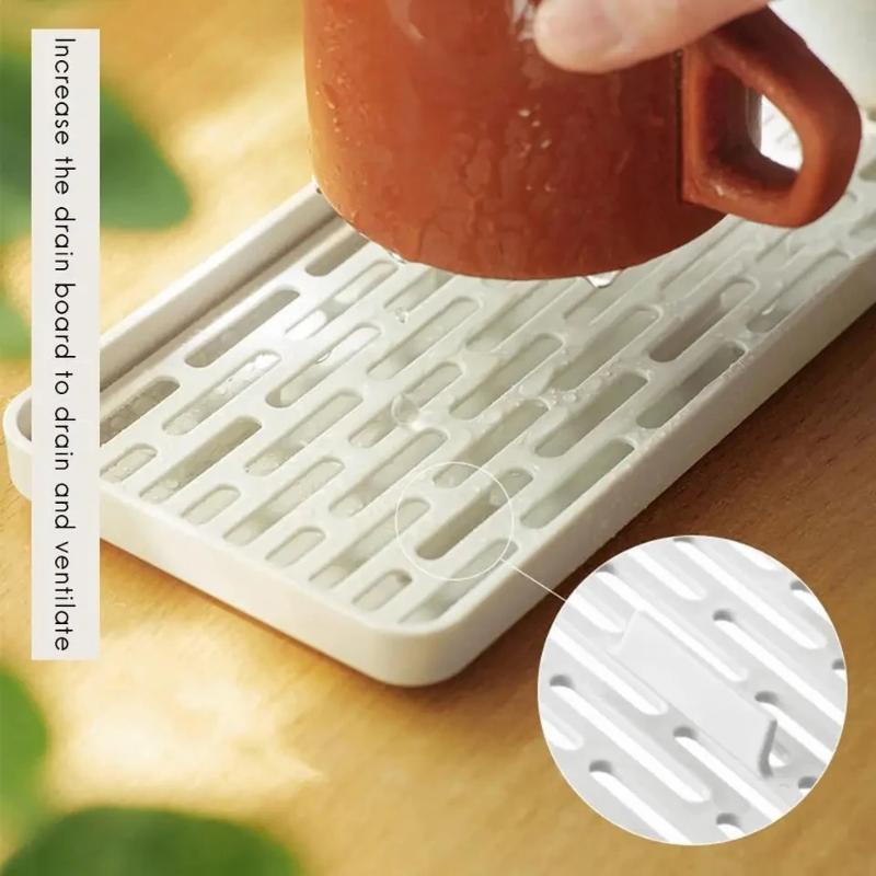 Kitchen Drain Tray Double Tray Rectangular Tea Fruit Tray Creative Drain Basket Tray Storage Rack Drying Chopsticks And Spoon