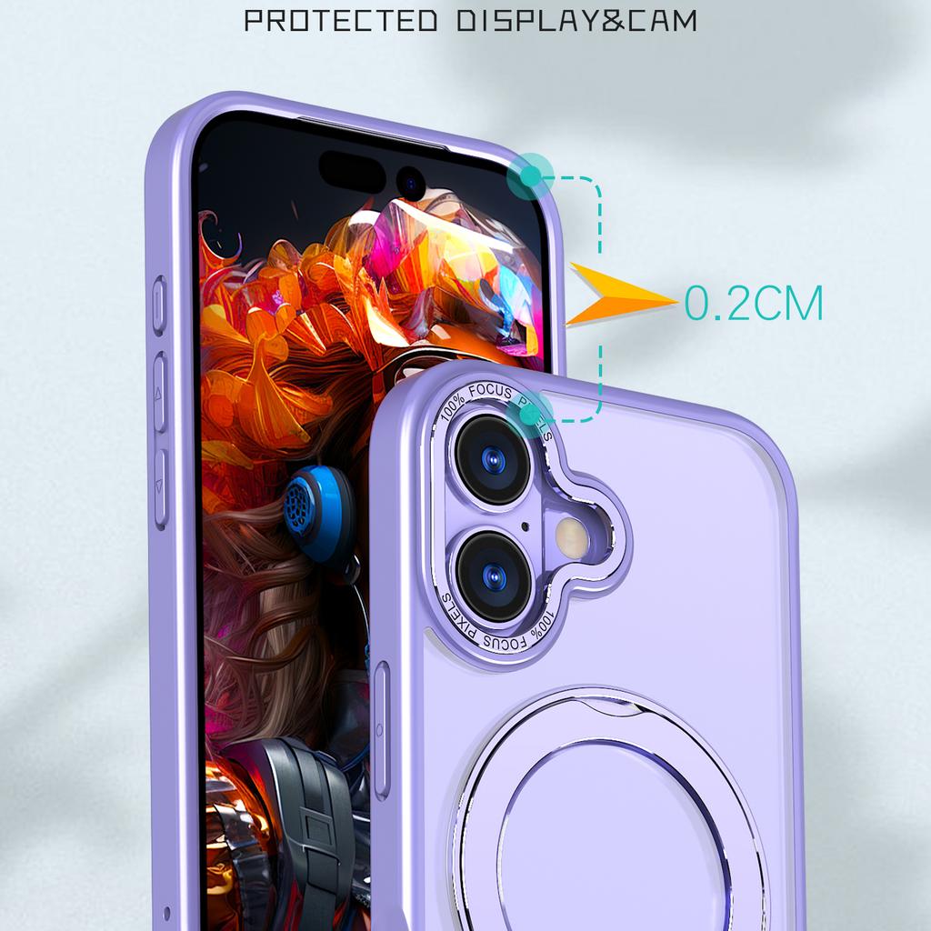 For iPhone 17 Case Compatible with MagSafe TPU + Acrylic Kickstand Phone Cover