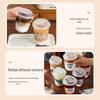 HUIWEN Disposable Coffee Cups with Lids and Stickers