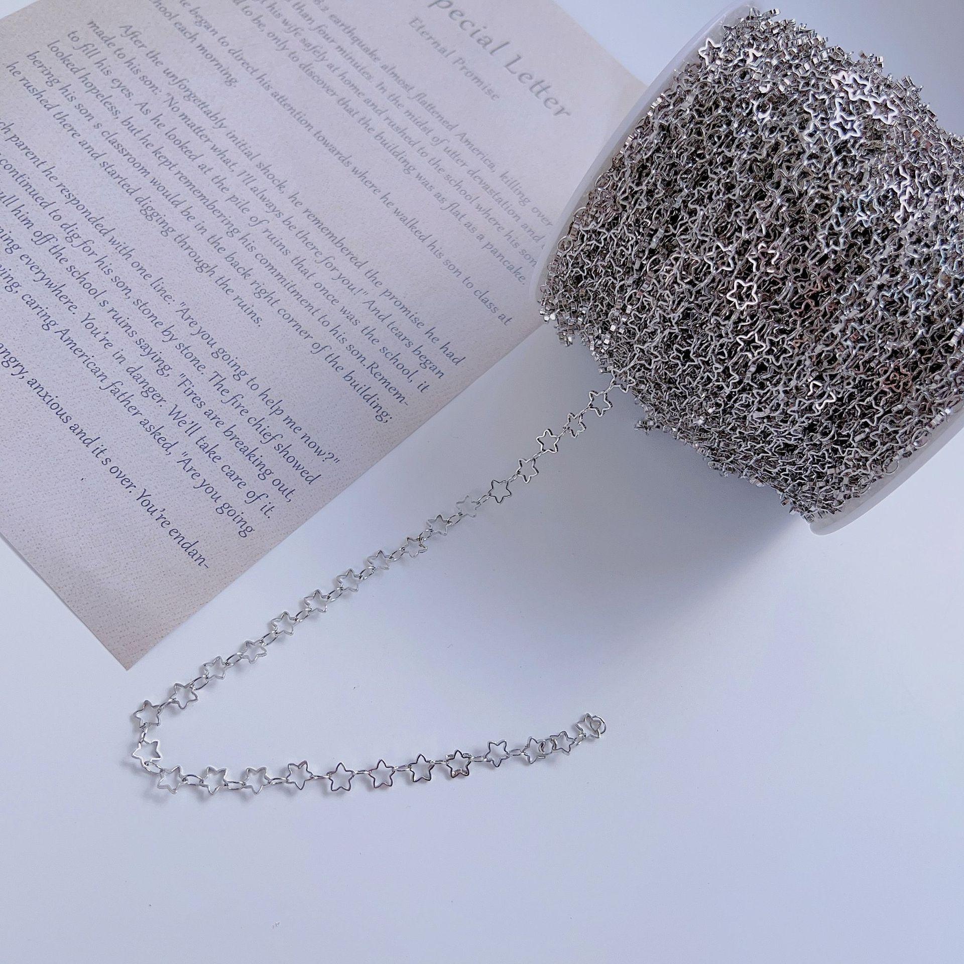 

1Meter Hollow Star Metal Copper Chain for Neckalce Bracelet Jewelry Making DIY Components Accessories Gold Color Chain Wholesale