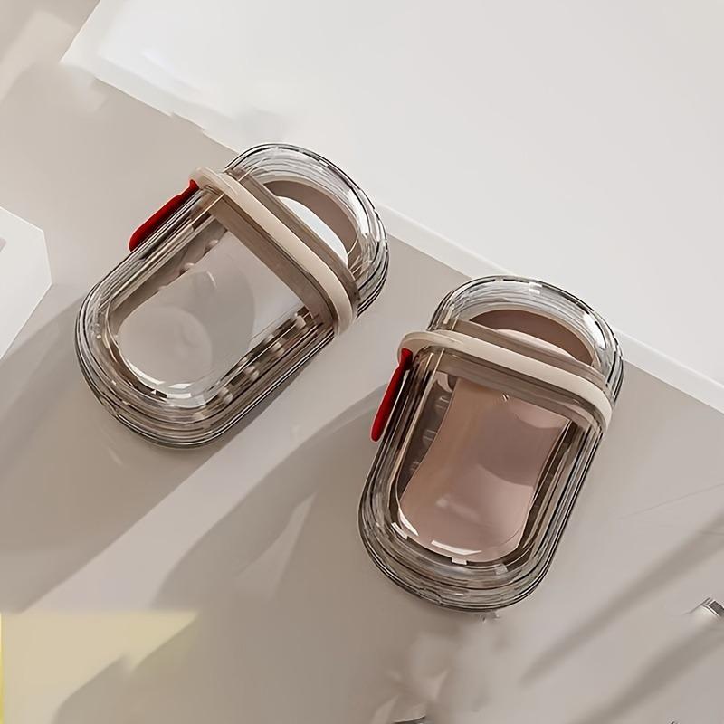 1/2PCS Mini Soap Box Travel Soap Storage Box Portable Lid Transparent Soap Box