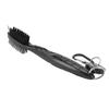 Golf Club Brush with Retractable Cord Dual Sided Steel Bristles Ergonomic Handle Golf Club Cleaning Brush Black