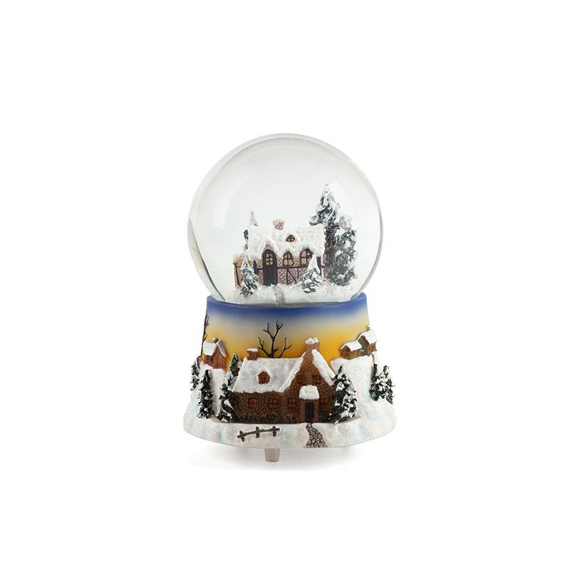Castle in the Sky Crystal Music Box: Glowing Snowfall Ornament for Christmas & Children s Day 10x10x15 CM