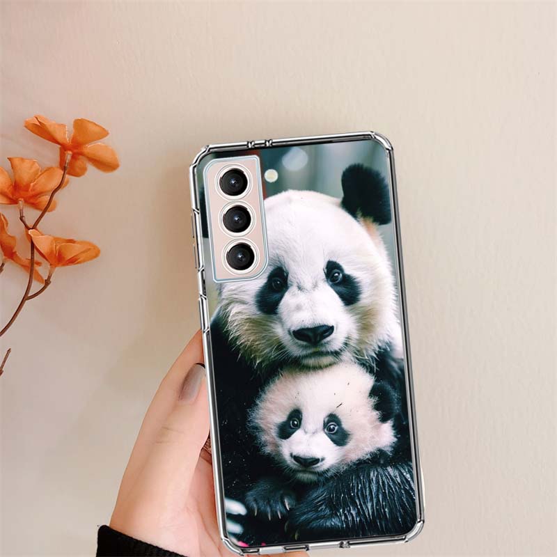Panda Baby, Giant Panda Family Clear Phone Cases for Samsung S26 Ultra Galaxy S25 Edge S24 S23 FE S21 Plus S20 S22 S10 Cover Pat