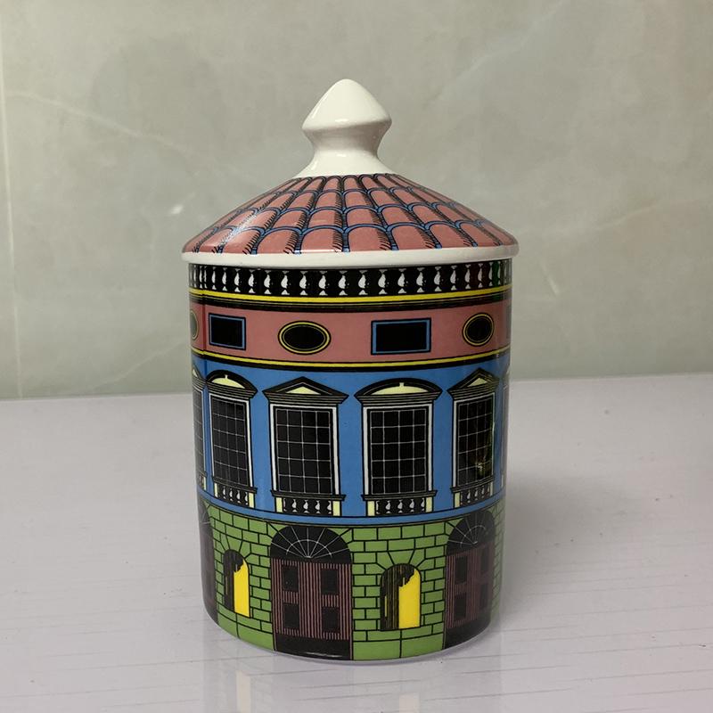 Neuschwanstein Castle Candle Holder Candles Jar Retro Storage Bin Ceramic Caft Home Decoration Jewerlly Storage Box