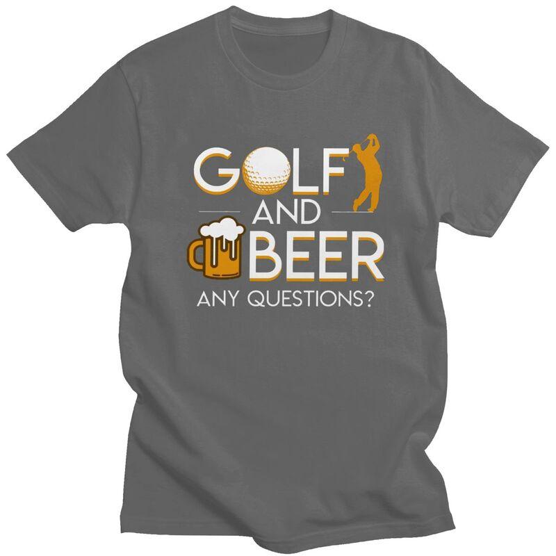 Custom Golf And Beer T Shirts Men Short Sleeve Tshirts Casual Tee Oversized Tshirts Gift