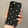 White Heart-shaped Black Matte Phone Case Suitable for iPhone 17 16 15 14 13 12 11 Pro/Max/Plus Anti Drop and Shockproof