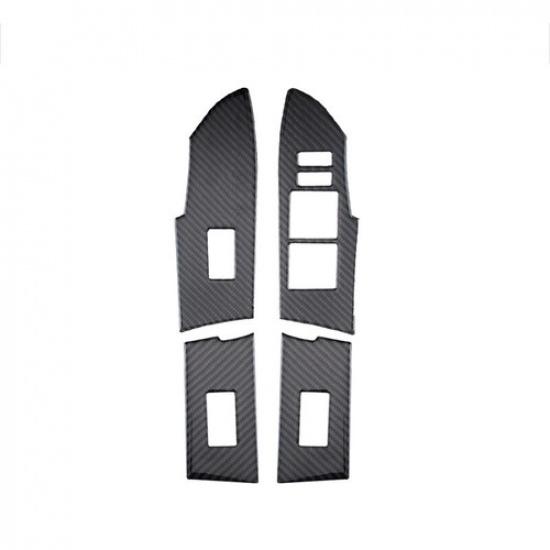 4Pcs Carbon Fiber Door Window Lift Switch Panel Cover For Toyota Corolla 2014-18