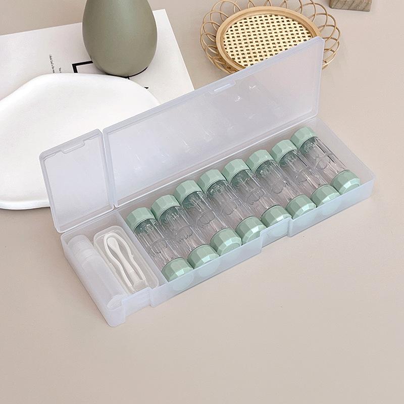 Bärbart flerpack RGP kontaktlinsfodral Cylindriskt hårt kosmetiskt kontaktlinsfodral 8-pack OK linsfodral