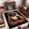 Pug Theme Crystal Velvet Floor Rug Personalized Custom Name Text Warm Carpet Home Decoration